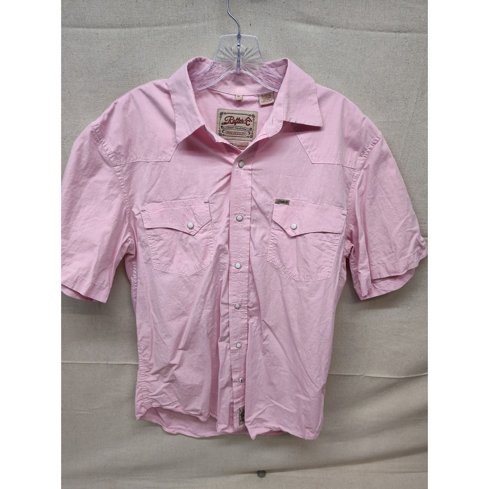 Rafter C Mens Pink Short Sleeve Western Pearl Snap ProFlex45 Shirt Size‎ M 1845